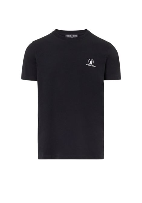 Slim Fit T-shirt in Black Stretch Cotton Jersey with Iceberg IJ Logo Embroidery ICEBERG JEANS | sweaters | F021P4109000
